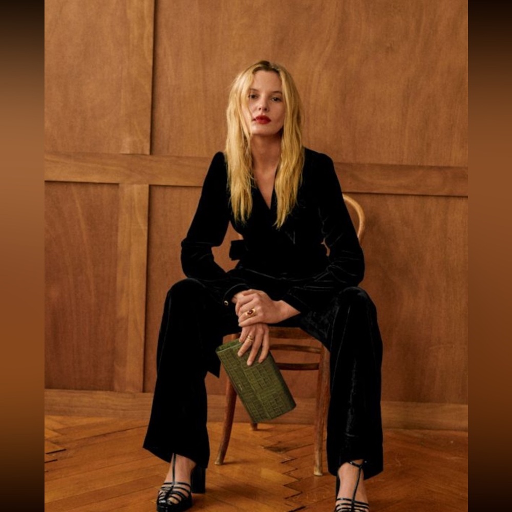 Sezane Black velvet Women's Jumpsuit